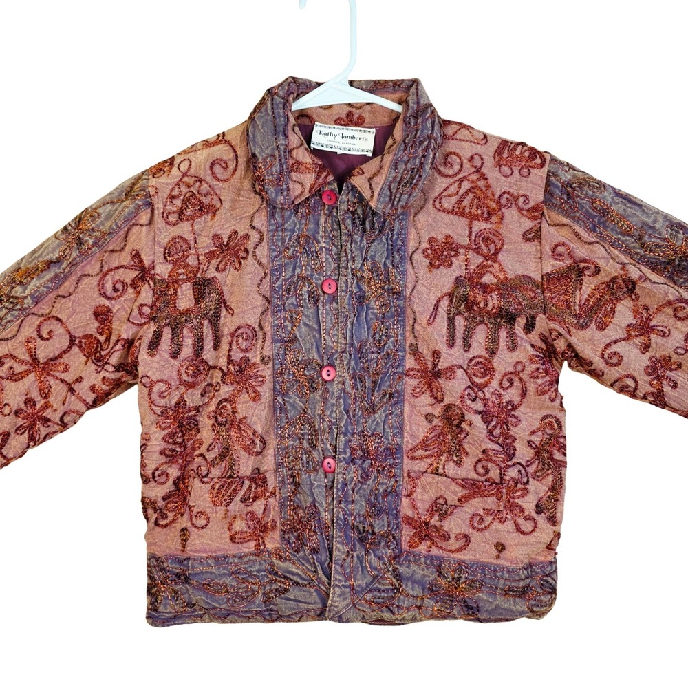 Patchwork Jacket Women's Sm Quilted Boho Cotton K… - image 3